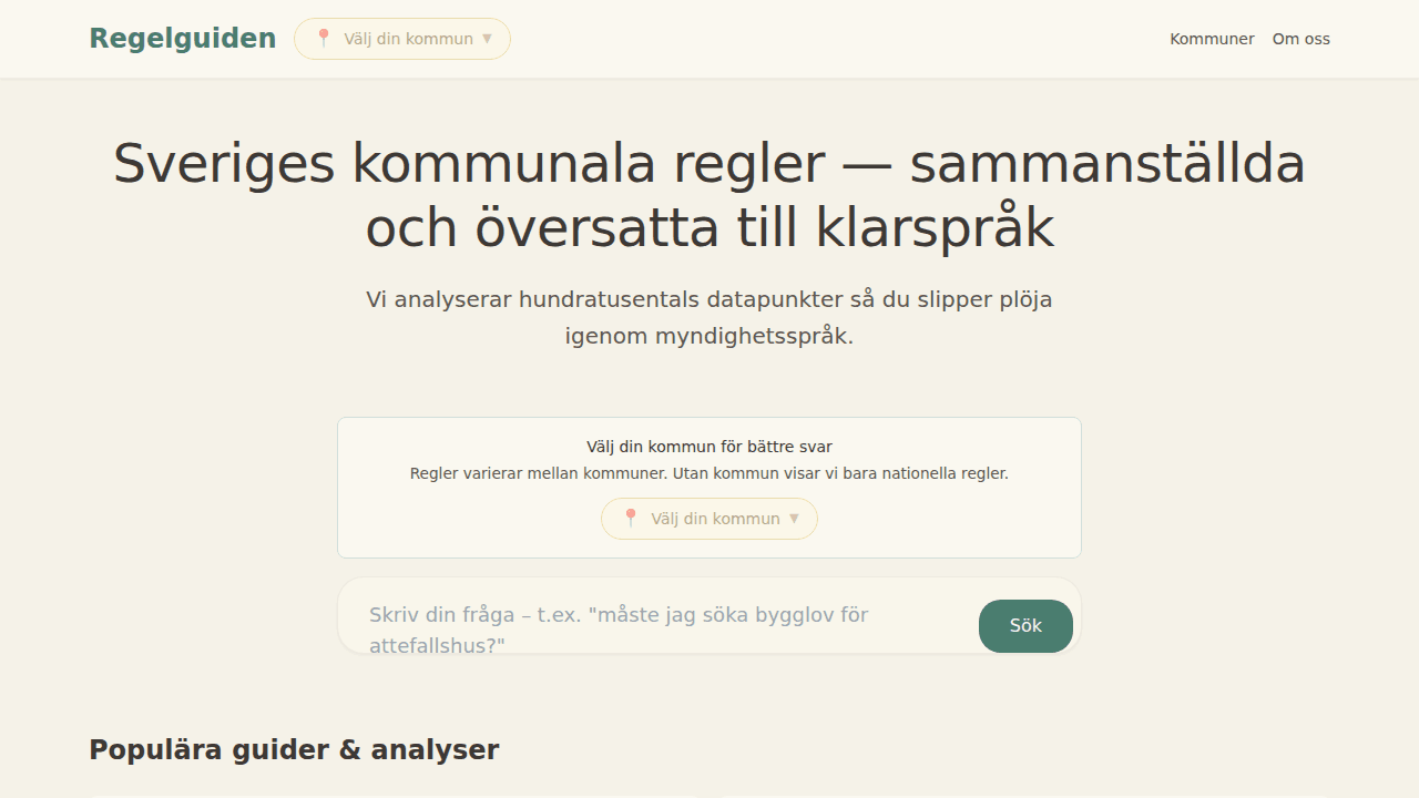 Regelguiden - Municipal Regulations in Plain Language - Fintech och betalningsprojekt av Mikael Fallström